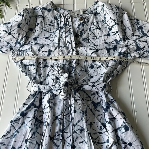 Thakoon anniversary edition dress blue white splatter watercolor pleated dress - Picture 3 of 11